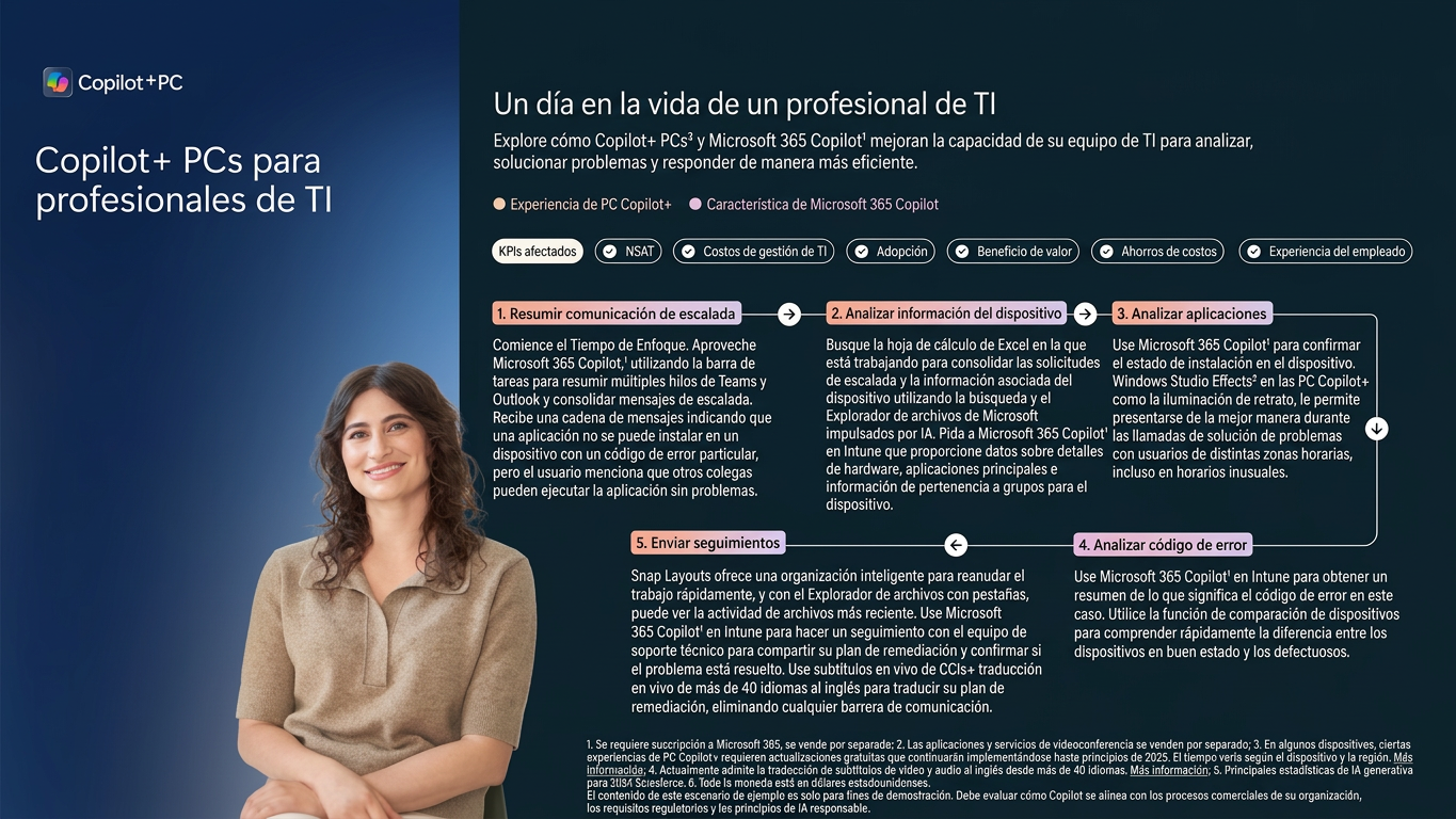 Beneficios de Copilot+ PC para profesionales de TI