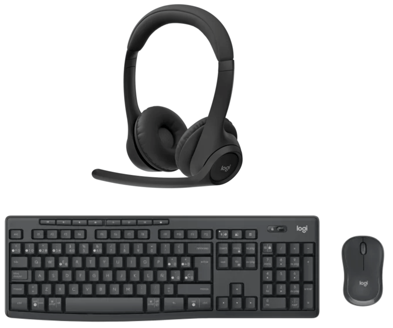 Pack Logitech entrada: Ratón + auriculares + teclado