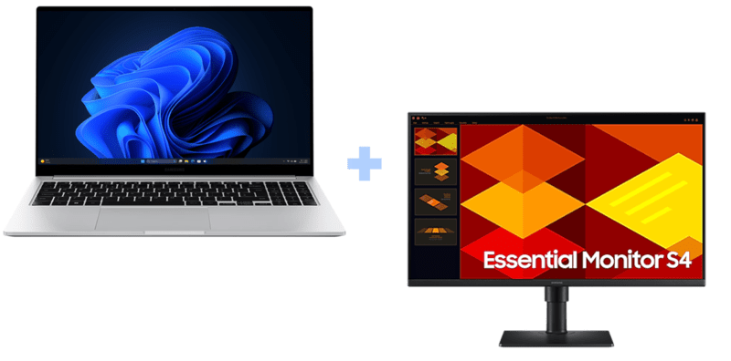 Samsung Galaxy Book4 i5 + Monitor Essential S40GD 27″